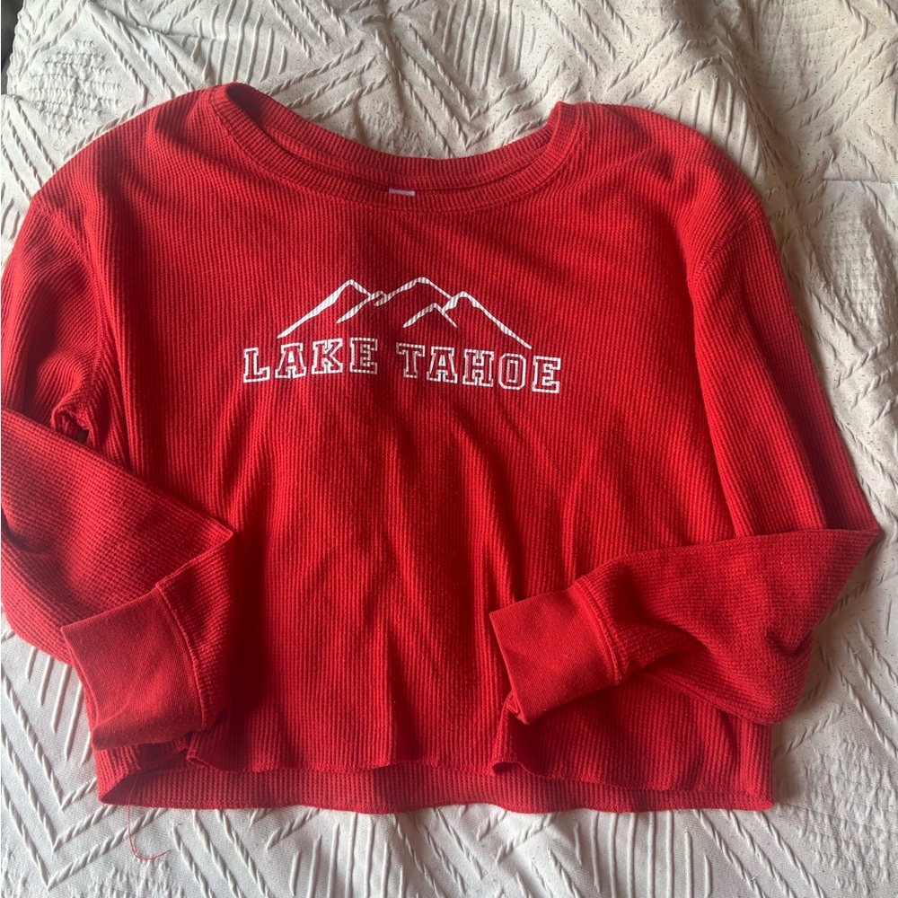 Arizona Jean Company Red Waffle Knit Top